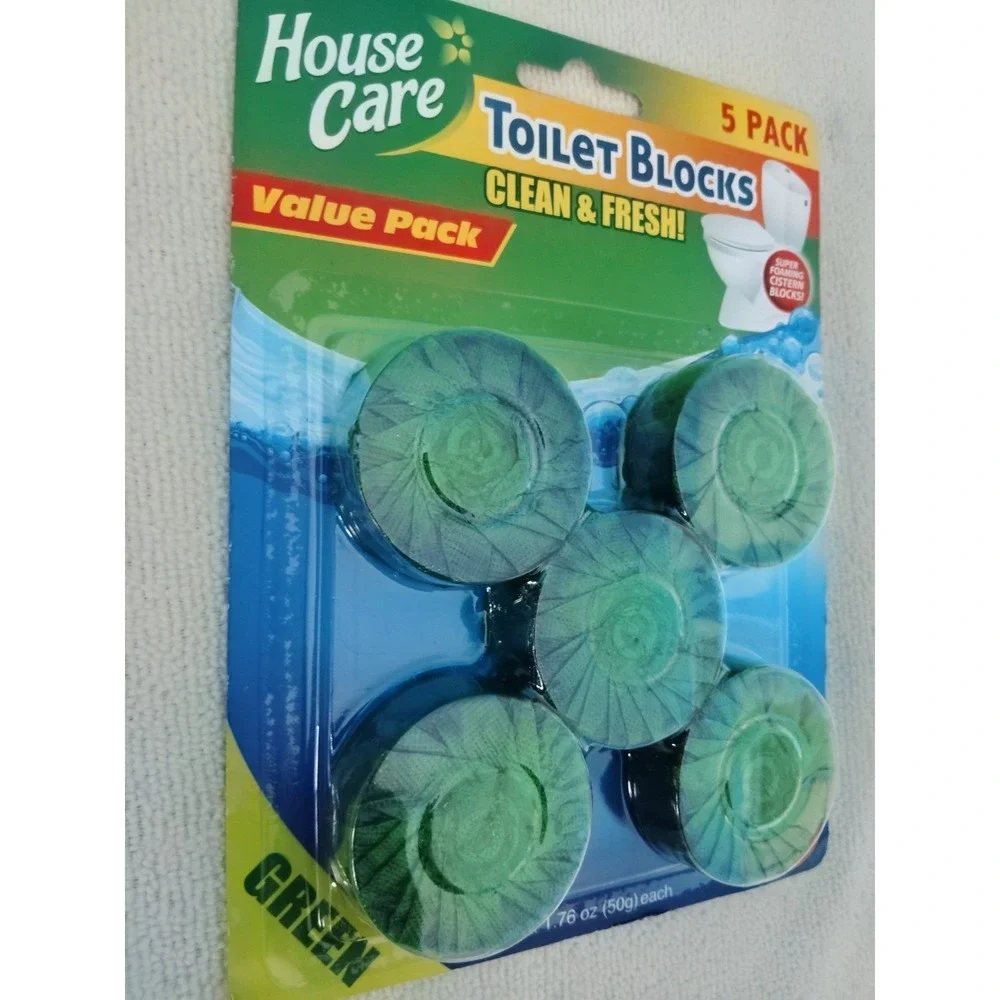 House Care Clean & Fresh Green Toilet Blocks Biodegradable 5 Pack